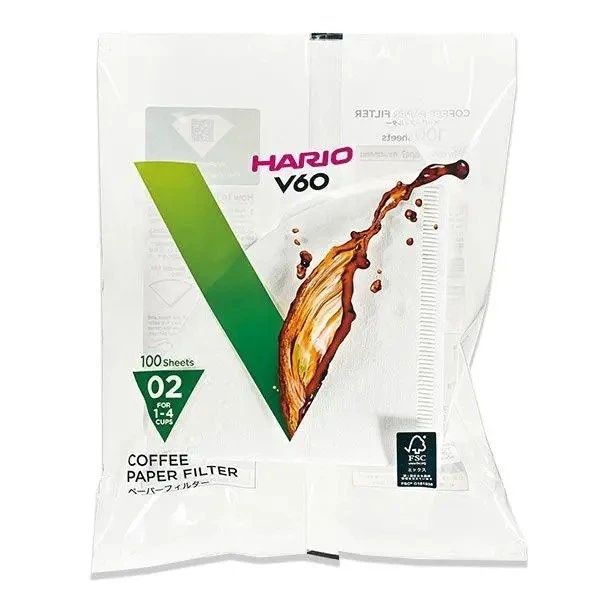 Фільтри паперові для пуровера HARIO V60 02 на 1-4 чашки 100 шт білі 2863731434 фото